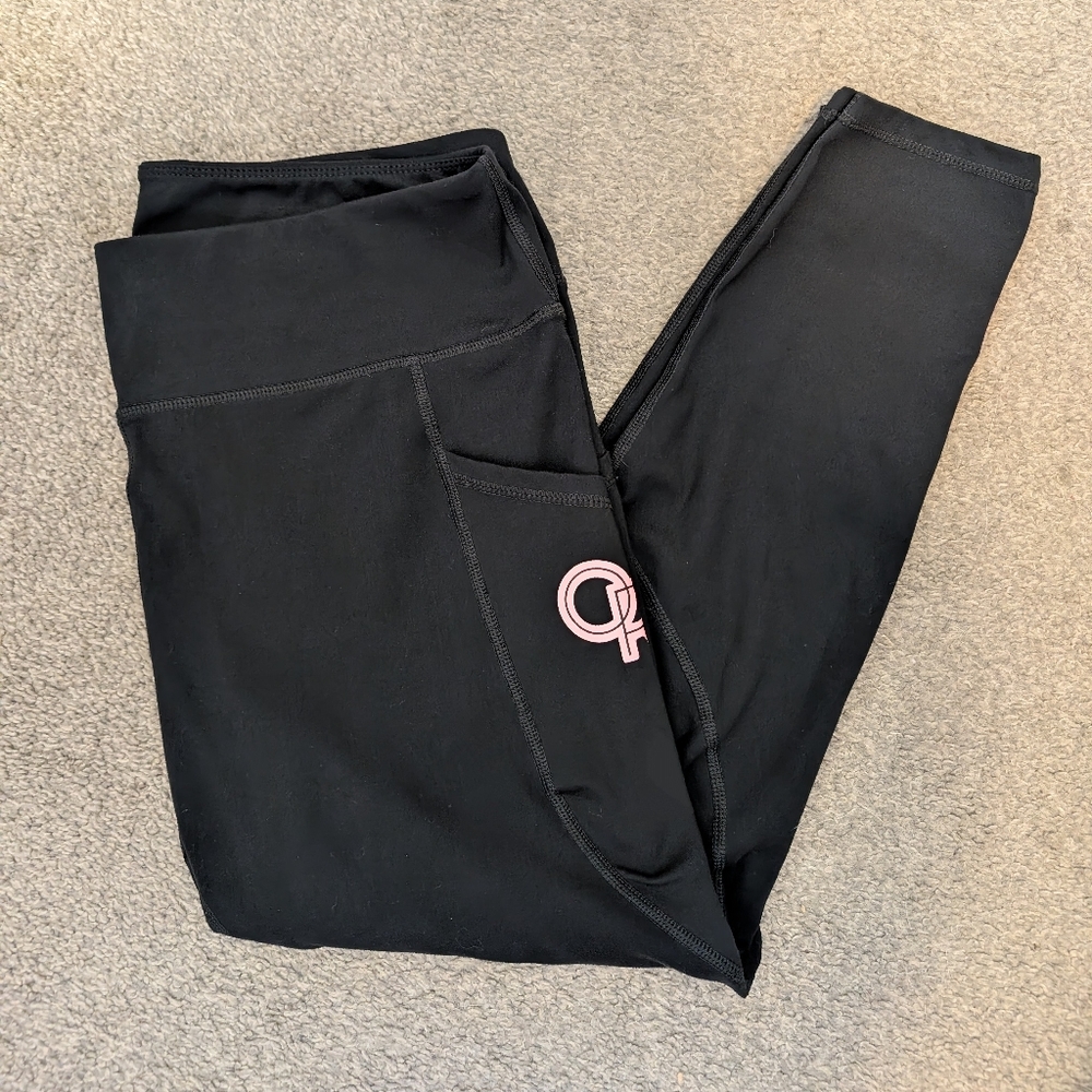 Black Leggings with Pink Oregon Ducks Logo - Picture 2 of 12